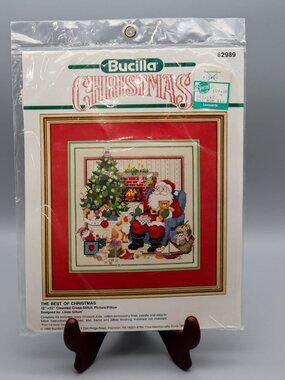 Vtg Bucilla The Best of Christmas Cross Stitch Sampler Kit #82989 Santa Claus